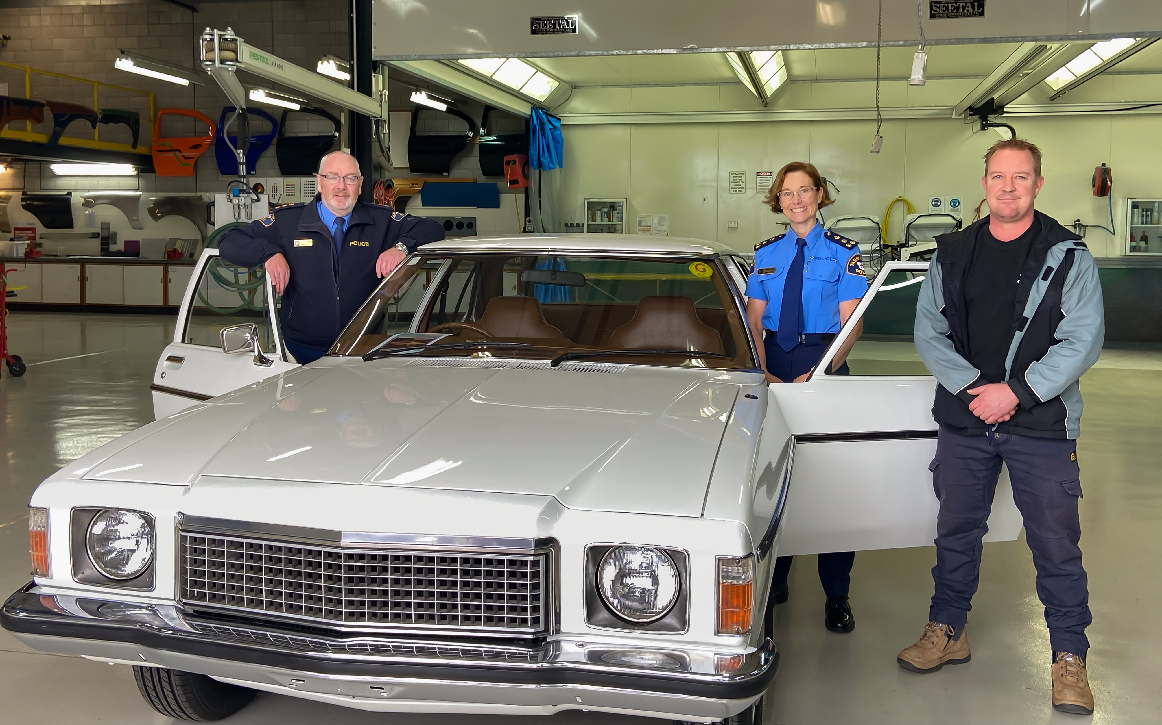 The restored a 1978 HZ Holden Kingswood sedan.